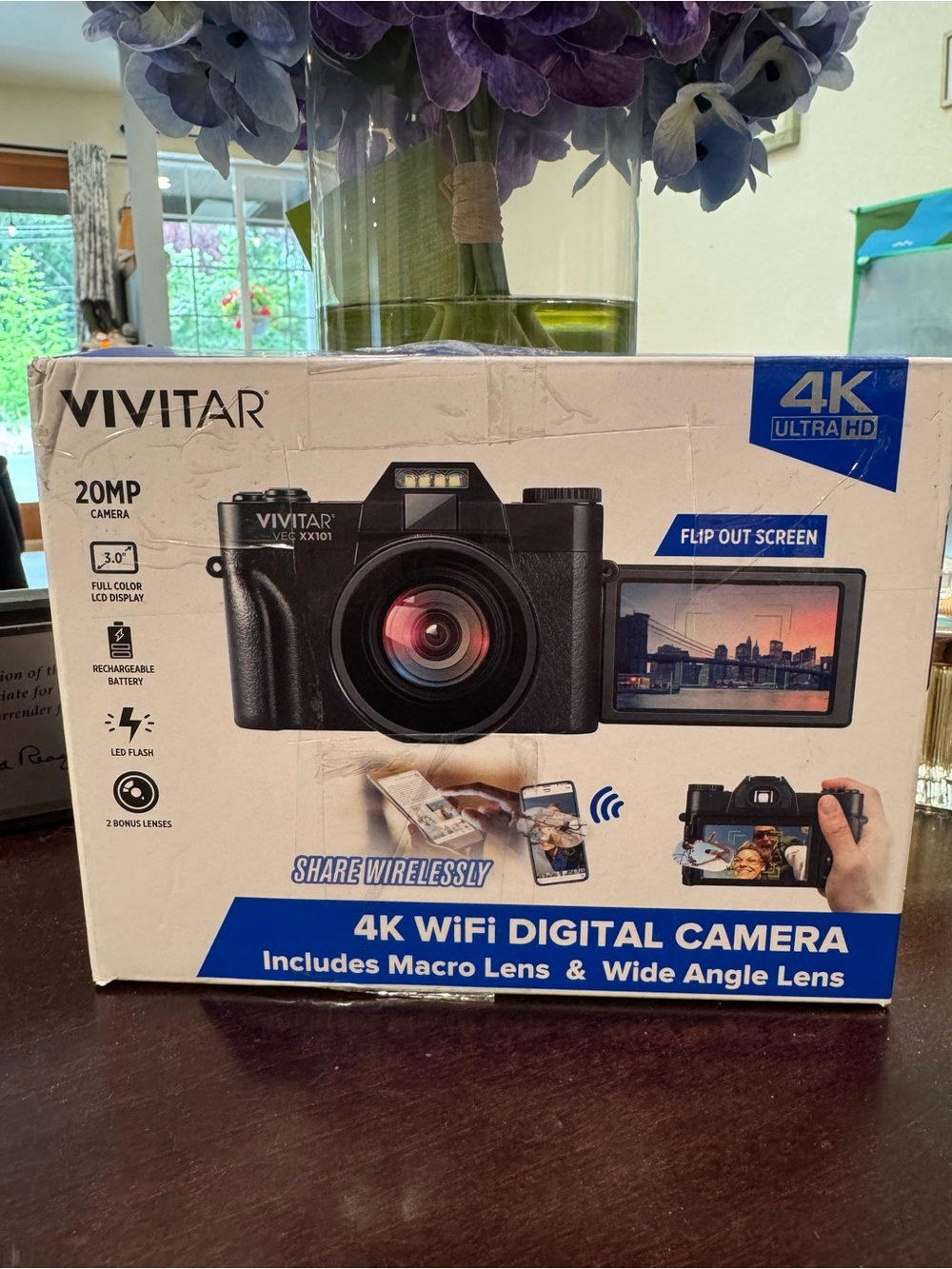 Vivitar 4K WiFi Digital Camera VEC XX101 w/ Flip Screen, 2 Lenses & 32GB SD